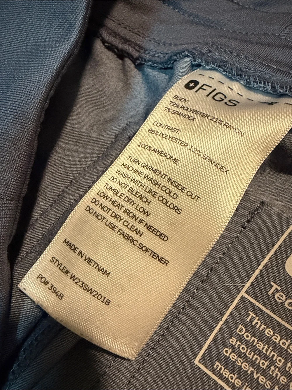 Figs Yola High Waisted Heathered Denim Pants
